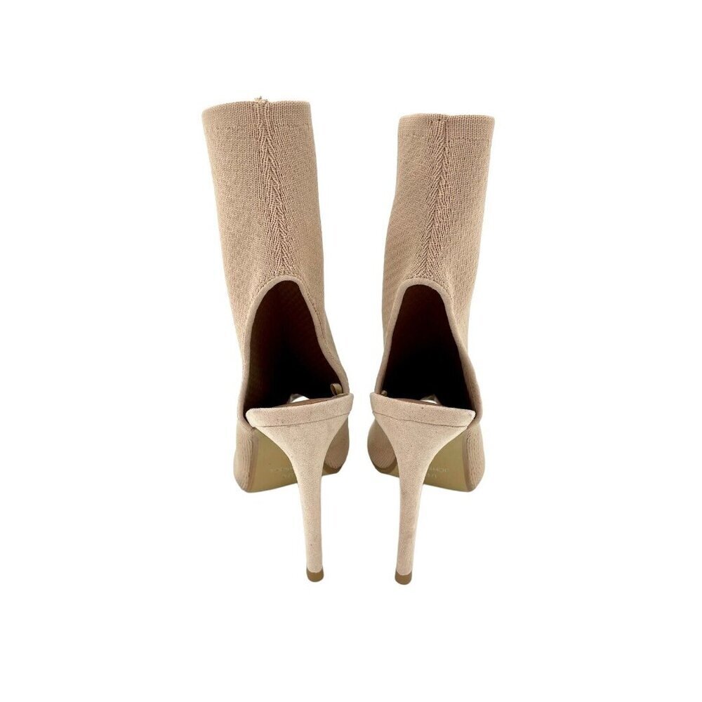 Topshop Ankle Boots Beige Open Toe Sock Booties SZ 38 EU - 7.5 US New - Picture 7 of 10